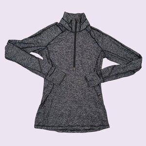 LULULEMON Race Your Pace 1/2 Zip Sweatshirt Heathered Grey Women's Size 6